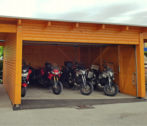 Secure motorcycle garage at Hotel Bau Maribor